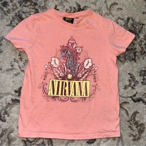 Nirvana Floral Smile Logo‎ Coral Girls T-Shirt Cotton On Kids 4